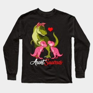 Auntsaurus T-Shirt T-rex Aunt Saurus Dinosaur Long Sleeve T-Shirt